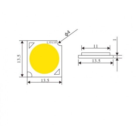 LED COB 13,5MM , PUTERE 15W